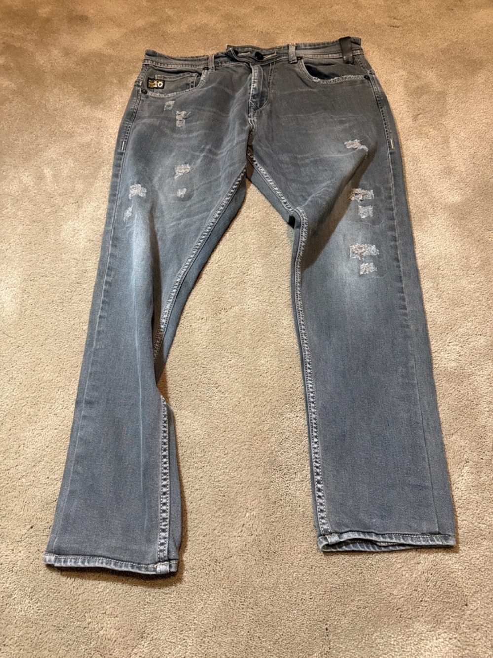 G-Star Raw 96 Elwood Men's Distressed Grey Jeans